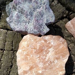 Red Tourmaline Self Stone AND Yellow Aventurine Laughter Stone Crystal Rock Gems